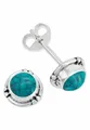 Produktbild: Ohrstecker 925 Silber Türkis Edelstein Ohrringe echt Silber Damen Sterling Silber Stecker Geschenk(MOS-027-15)