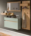 Produktbild: Inn.Furn Garderoben-Set Borga, (Flurgarderobe in Salbei Grün mit Eiche, 4-teilig, ca. 200 x 195 cm), inklusive Schuhkipper