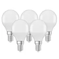 Produktbild: 5 x Osram LED Tropfen Classic P45 5W = 40W E14 matt 470lm Kugel warmweiß 2700K