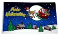 Produktbild: Fahne/Flagge Frohe Weihnachten Schlitten blau 90 x 150 cm