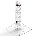 Produktbild: ALTEC Rollfix® 2.0 900 | 9m Arbeitshöhe | bremsb. Lenkrollen (Ø150mm) | Dreieckausleger | Made in Germany | TÜV | belastbar 200kg/m² | Norm - DIN EN 1004-1 | Modulares Arbeitsgerüst | Alu-Gerüst