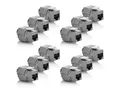 Produktbild: deleyCON deleyCON 12x Keystone Modul CAT6a Jack / vollgeschirmt STP / Netzwerk-Adapter