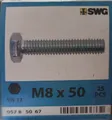 Produktbild: 25er Multipack SWG 057 8 50 67 Gewindeschraube M8 50 mm Außensechskant DIN 933