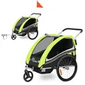Produktbild: Samax 360° Drehbarer Fahrradanhänger 2in1 Jogger - In Grün - Black Edition