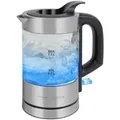Produktbild: Glas-Wasserkochher PC-WKS 1228 G, Wasserkocher edelstahl/schwarz, 0,5 Liter
