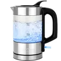 Produktbild: ProfiCook Wasserkocher Edelstahl beleuchtet, 0,5 Liter Mini Wasserkocher mit blauer Beleuchtung, Teekocher Reisewasserkocher klein/Wasserkocher klein ideal für Reise Babynahrung, PC-WKS 1228 G