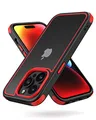 Produktbild: MobNano Ultra Durchsichtig Hybrid Hülle für iPhone 14 Pro Hülle, Stoßfest Silicone Bumper Handyhülle Shockproof Transparent Fallschutz iPhone 14 Pro Case - Schwarz/Rot