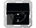 Produktbild: Jung A 1520 BFKL SW Steckdose mit Klappdeckel graphitschwarz/matt Serie A550