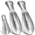 Produktbild: ZOMAKE Schuhlöffel Klein,Kleiner Schuhanzieher Metall,Mini Edelstahl Reise Schulöffel Kurz 19cm&10cm Mit Wandhalterung(3er)