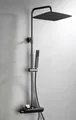 Produktbild: Görbach Thermostat Duschsystem mit Handbrause Regendusche Duschset Matt Schwarz
