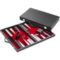 Produktbild: Philos 1730 - Backgammon Filzinlet rot-weiß-schwarz, medium, Koffer Kunstleder