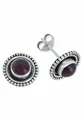 Produktbild: Ohrstecker 925 Silber Granat roter Stein Edelstein Ohrringe echt Silber Damen Sterling Silber Stecker Geschenk(MOS-080-02)