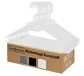 Produktbild: 10 x Kleiderbügel weiß Plastik VonBueren | mit 360° Drehhaken | platzsparend | 100% Recyclingkunststoff | hergestellt in der EU | ca. 40,5 x 21 cm