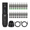 Produktbild: Tattoo Maschine Set Wireless Profi Akku 1800mAh Cartridge Nadeln Anfänger