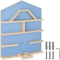 Produktbild: tectake Wandregal, Blau, Holz, Quadratisch, 50x60x15.5 cm, Kinder- & Jugendzimmer, Kindermöbel, Kinderregale