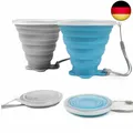 Produktbild: ddLUCK Silikon Faltbare Becher mit Kunststoff Deckel, Bpa-Frei