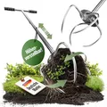 Produktbild: Gartenkralle mit Stiel - Höhenverstellbar & ergonomisch | Rostfreier Edelstahl-Unkrautstecher für Gartenarbeit | Dein Neuer Garten-Helfer: Umgraben & Unkraut Entfernen mit einem Gerät | GT-Kralle