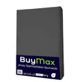Produktbild: Buymax® Spannbettlaken 200x200cm Baumwolle 100% Spannbetttuch Bettlaken Jersey, Matratzenhöhe bis 25 cm, Farbe Anthrazit