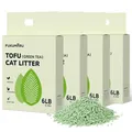 Produktbild: Tofu Katzenstreu 10,8 kg - Klumpendes Katzenstreu, Geruchsbekämpfung mit grün...