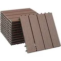 Produktbild: Tectake Terrassenfliesen Tegulas 11Er Set Im Klicksystem Robustes Wpc In Holzoptik 11Er Set 31 x 31 x 2 20 cm Braun