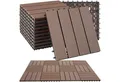 Produktbild: tectake Terrassendielen Terrassenfliesen 11er Set im Klicksystem, 31 x 31 x 2,2 cm, 1,0571 m², BxL: je 31,00x31,00 cm, (Terrassenplatten Außenbereich Tegulas, 11-St., in braun), robustes WPC in Holzoptik, mit Drainage, wetterfest