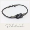 Produktbild: Edelschmiede925 geflochtenes Armband 925/- Sterling Silber geschwärzt 21 cm 