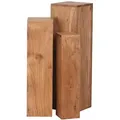 Produktbild: Satztisch FineBuy Massivholz Blumentisch 3er Set Säulentisch Dekosäule Eckig