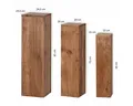 Produktbild: FINEBUY Satztisch SuVa2516_1 Massivholz Blumentisch 3er Set Säulentisch Dekosäule Eckig (Beistelltisch 3er Set Akazie Massivholz Modern), Dekosäule Quadratisch Pflanzentisch Blumentisch