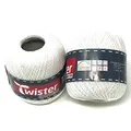 Produktbild: Twister Häkelgarn Handstrickgarn Baumwollgarn 2x100g (weiss)