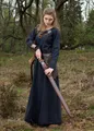 Produktbild: Battle Merchant Kostüm Schlichtes Mittelalterkleid Afra aus Canvas, dunkelblau, Gr. XXL