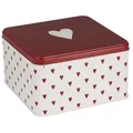 Produktbild: IB Laursen Gebäckdose mit HERZEN Weiß Rot Eckig 17x17 cm Keksdose