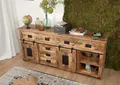 Produktbild: MASSIVMOEBEL24 Sideboard Mango 200x45x90 natur lackiert RAILWAY #122