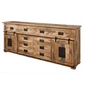 Produktbild: Massivmoebel24 Sideboard RAILWAY (Massivholz), Mango 200x45x90 natur lackiert RAILWAY #122 beige 200 cm x 90 cm x 45 cm