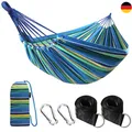 Produktbild: H u00e4ngematte Outdoor Baumwolle Bequemer Stoff Mit Baumfreundlichen Gurten Zum