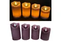 Produktbild: Online-Fuchs LED-Kerze - 4 LED Kerzen im Set mit Dimmer, Timer und Fernbedienung (Spiegelnde Flamme mit Docht -, Weiß, Grün, Lila und Rot), 2 bis 8 Stunden Timer wählbar