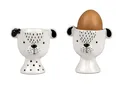 Produktbild: Eierbecher 2.tlg Set Hunde schwarz weiß H. 8cm in Geschenkbox Formano F25