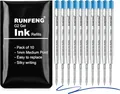 Produktbild: Hochwertige 10er-Pack Kugelschreiberminen in Blau - Ersatzminen für G2-Format