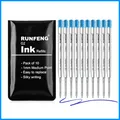 Produktbild: 10er-Set Kugelschreiberminen G2-Format 1,0 mm Blau Metall Ersatzminen M 98 mm