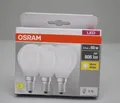 Produktbild: 3er Pack Osram LED Base Classic P 60 LED-Lampen Warmweiß 2700K 60W 806lm AC45200