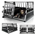 Produktbild: Juskys Alu Hundetransportbox L-X - 89x70x51 cm verschließbar & pflegeleicht - Hundebox Hunde
