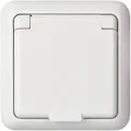 Produktbild: Elso ELG235044 Schutzkontakt-Steckdose (Komplettgerät) mit Klappdeckel und Rahmen,16 A, 250 V, IP44, Schraubklemme, Fashion IP44, reinweiß glänzend