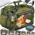 Produktbild: LOVPET Hundebox Hundetransportbox faltbar Inkl.Hundenapf Transporttasche Hundetasche Transportbox für Haustiere, Hunde und Katzen Haustiertransportbox