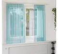 Produktbild: vidaXL Vorhang, Voile Vorhänge mit Stangentaschen 2 Stk. Türkis