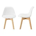 Produktbild: [en.casa] Kinderstuhl Elvdal 2er Set Kinderzimmerstuhl Weiß Schreibtischstuhl für Kinder Sitzhöhe 32 cm Polsterstuhl mit Holzbeinen 56 x 38 x 33 cm