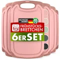 Produktbild: Blumtal Frühstücksbrettchen Kunststoff 25x15 cm im 6er Set - Brettchen spülmaschinenfest - Frühstücksbretter Kunststoff BPA-frei - Schneidebrett spülmaschinenfest - Frühstücksbrett Rose
