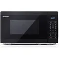 Produktbild: SHARP MG02EB Mikrowelle mit Grill (Mikrowelle: 800W, Grill: 1000W, 11 Leistungsstufen, schwarz - Schwarz