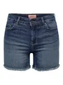 Produktbild: ONLY Damen Shorts Kurze Denim Jeans Shorts Knopf und Reißverschluss Sommer Pants, Farben:Dunkelblau, Größe:M