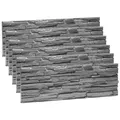 Produktbild: Rebel of Styles - UltraLight Tasso Grey - 0,63m² / 6 Stück - EPS Wandpaneele/Verkleidung/Verblender/Platten in Natursteinoptik - Schaumstoff Wanddekoration mit Isolierung