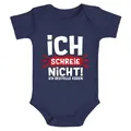 Produktbild: MoonWorks Body Baby Body mit Spruch Ich schreie nicht ich bestelle Essen lustige blau 6-12 Monate