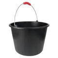 Produktbild: woplus Baueimer 16 Liter mit Skala | Mörteleimer Kübel | Wassereimer für Baustelle und Garten | mit rotem bequemem Griff | Mörtelkübel (1 Stück, 16 Liter)